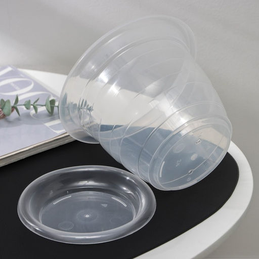 Цена за 2 шт. Горшок для орхидей с поддоном, 2 л, пластиковый, прозрачный