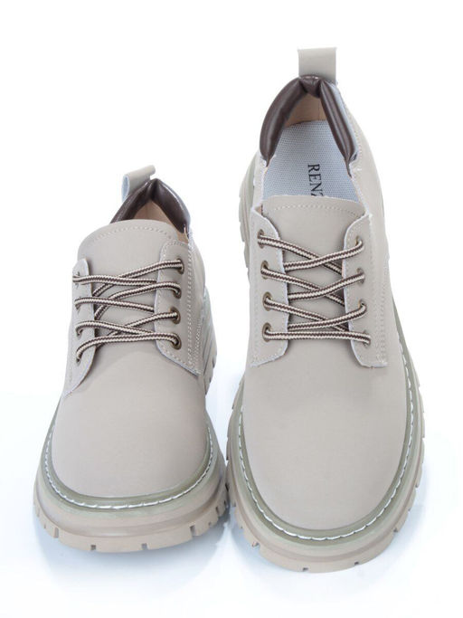 03-P8204-3 GRAY/BEIGE Полуботинки женские (натуральная кожа, нубук) - No name фото 14