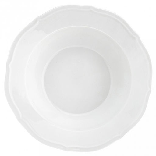 "Совершенство" Миска фарфоровая д204мм h52мм, 570мл, белый, рельефный декор, волнистый край (Китай)