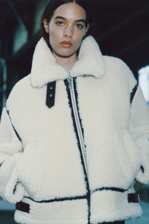 FAUX SHEARLING BIKER JACKET ZW COLLECTION - Zara фото 3