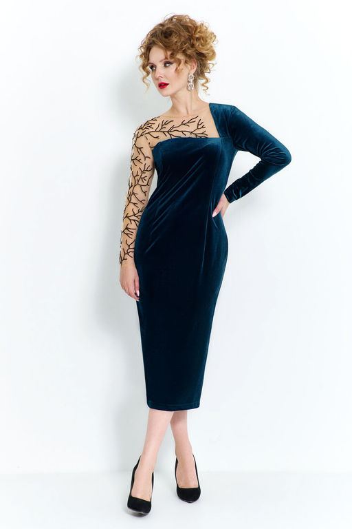 Платье Euro Moda 570-Р синий