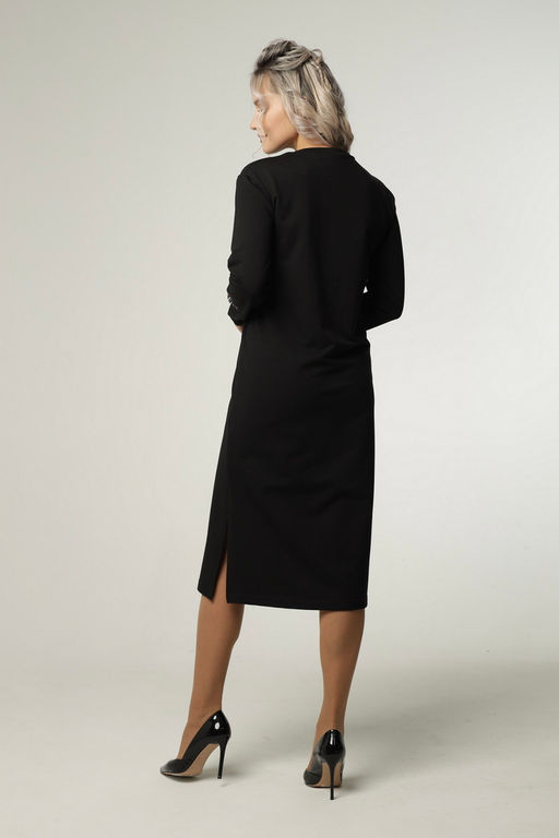 Платье женское П-173 (футер 2х нитка пенье г/к) Чёрная - Elenatex фото 6