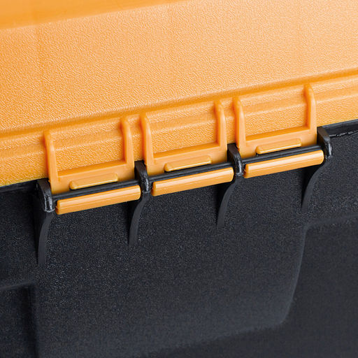 Контейнер-ящик для инструментов пластмассовый "Титан 21" 53х28x29см, черный с желтым (Россия)