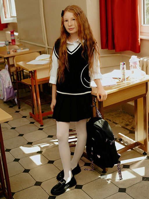 K?z ?ocuk Pileli Okul ?ort Etek