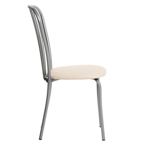 Стул для кухни «Клик Мебель. Лайт - 1», искусственная кожа, цвет, серебристый металлик/молочный