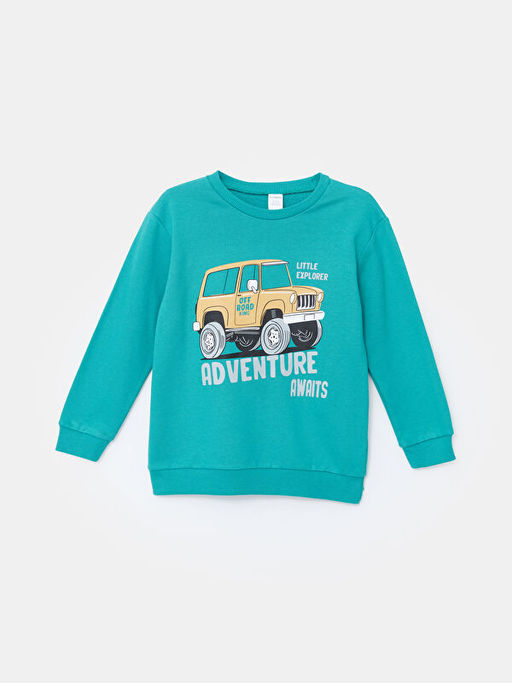 Bisiklet Uzun Kollu Bask?l? Erkek Bebek Sweatshirt ve E?ofman Alt 2li Tak?m - Waikiki фото 2