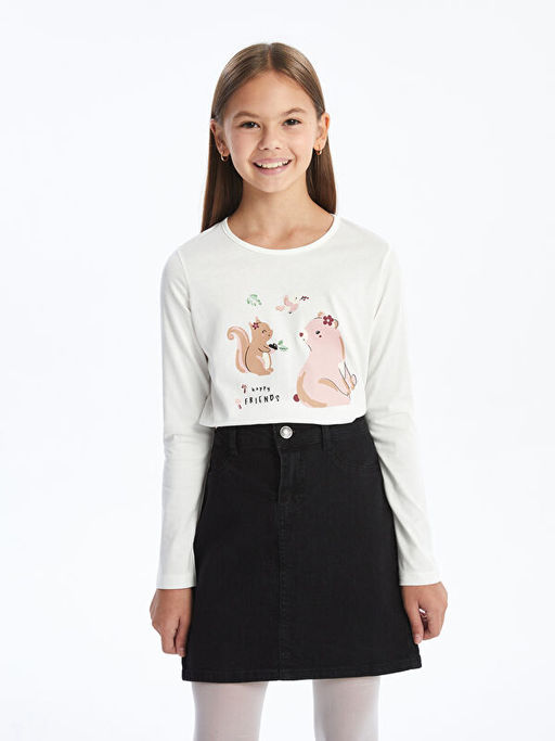 Bisiklet Yaka K?z ?ocuk Ti??rt - Waikiki фото 3