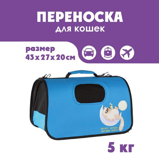Сумка - переноска раскладная, каркасная Везёт 43x20x27 см