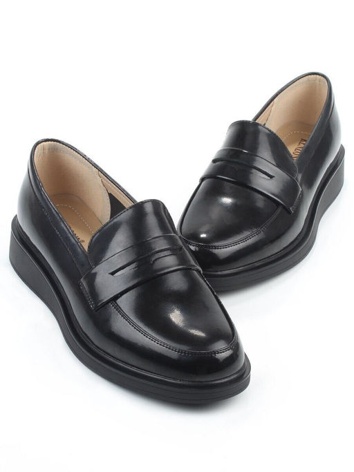 03-PDEB93-3 BLACK Лоферы женские (натуральная кожа)