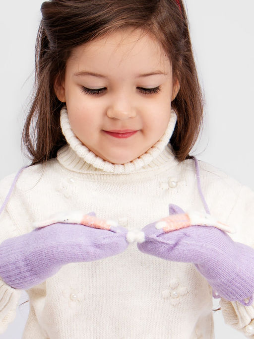 Варежки детские на шнурке Kim Lin  фото 3