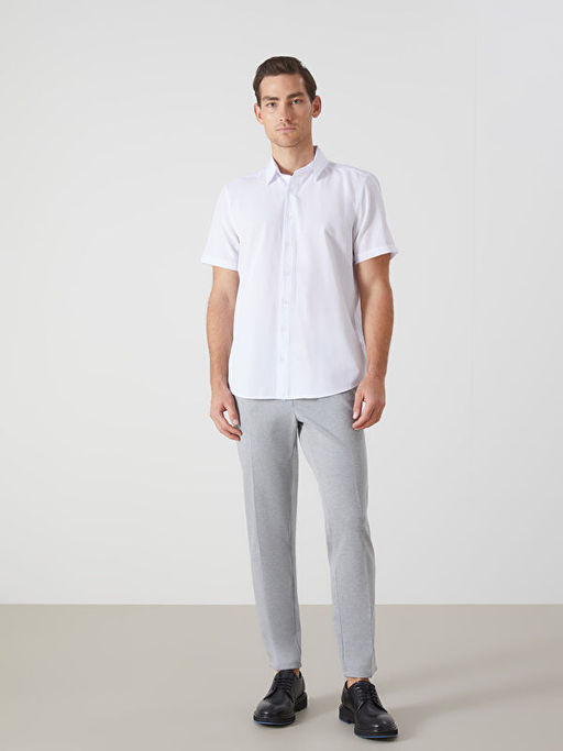 Regular Fit K?sa Kollu Poplin Erkek G?mlek