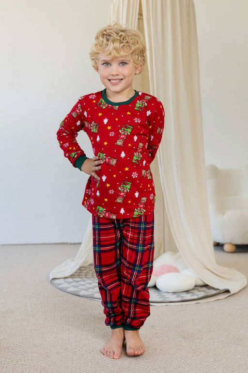 Новогодняя  - детская пижама теплая