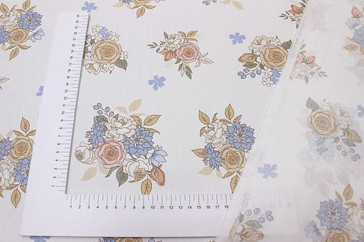 Сатин Ночь нежна - букеты, (комп), ш.2.35м, хлопок-100%, 120гр/м.кв - Купава фото 2