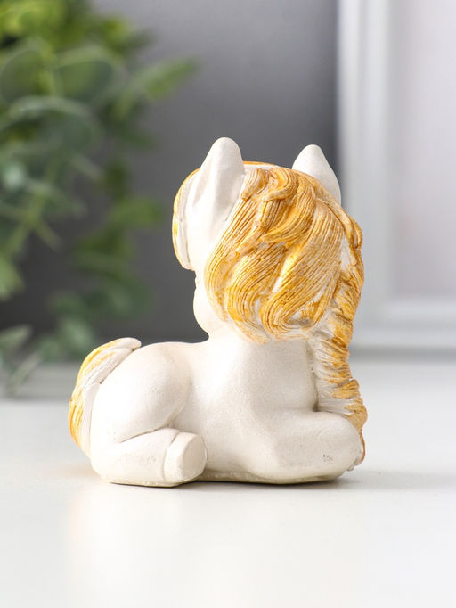 Фигурка Пони с косой, 6.5?6?4 см, перламутр