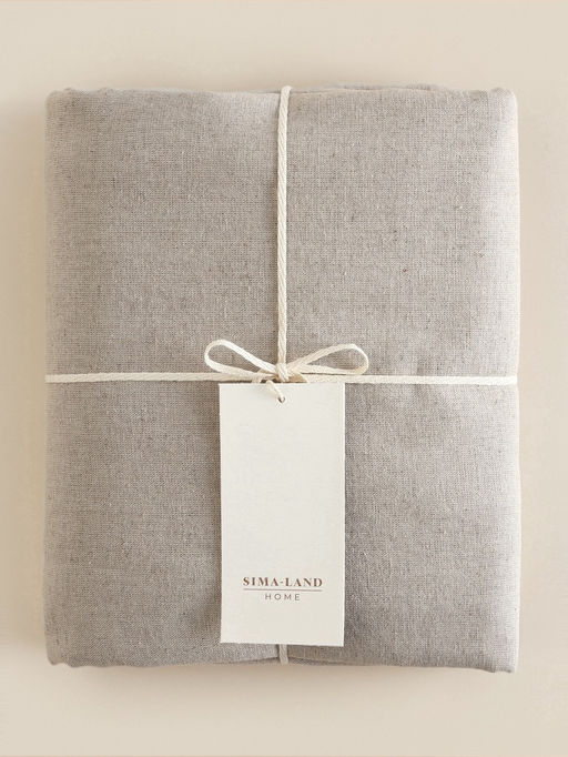 Простыня на резинке 2-спальная SL Home Linen collection, 160200+30 см, бежевая, полулён - Sima-land home фото 4
