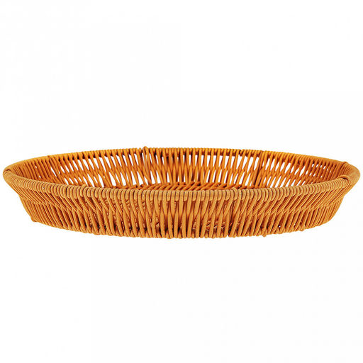 Корзина-сухарница плетеная Кондитер д27,5см h4см, полипропилен, медовый, металлический каркас, форма круглая (Китай) - Домашняя мода фото 2