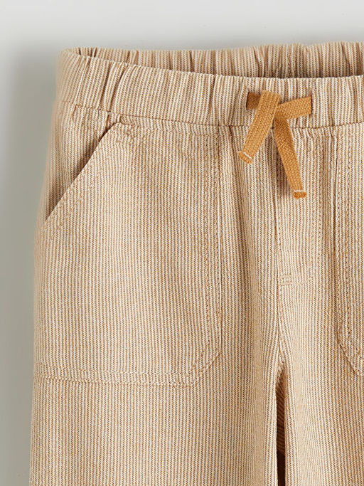 Beli Lastikli Keten G?r?n?ml? Erkek ?ocuk Pantolon