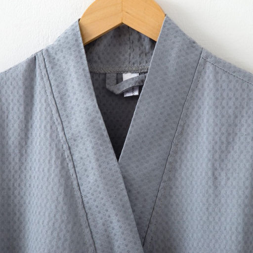 Халат вафельный мужской удлинённый Экономь и Я размер 50-52, цвет серый, 100% хлопок, 200 г/м²