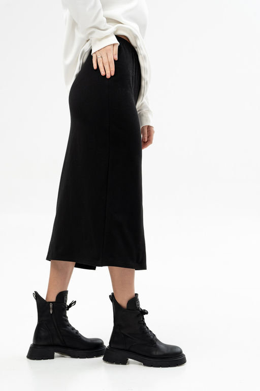 Стильная юбка-карандаш с разрезом Футер 2-х нитка