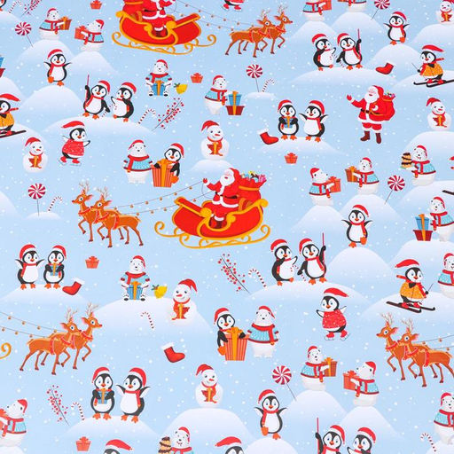 Бумага упаковочная глянцевая Рождество на Северном полюсе, 70 х 100 см,1 лист - UPAK LAND фото 4