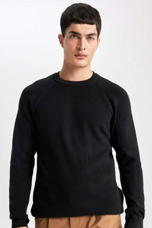 Standart Fit Normal Kesim Bisiklet Yaka Basic Duz Triko Kazak - Defacto фото 7