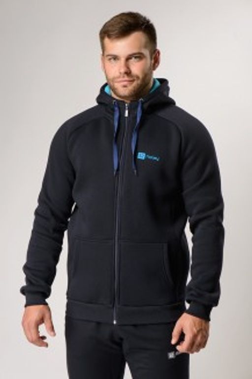 Толстовка М-1455: Футер 3-х ниточный Тёмно-синий / Бирюза - Relay фото 5