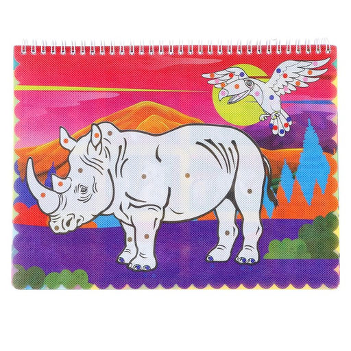 Книжка-раскраска многоразовая «Животные» фломастеры 12 цветов, 3D очки, бутылочка для воды