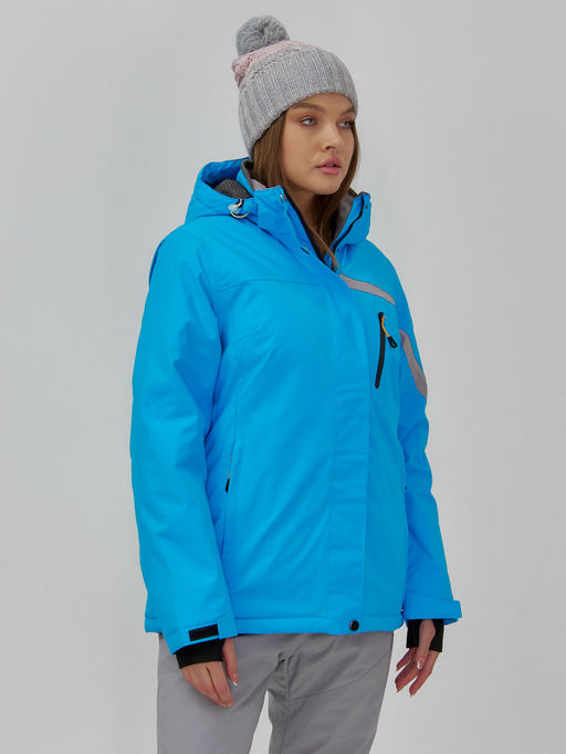 Горнолыжная куртка женская зимняя синего цвета 7017S - Chunmai фото 3