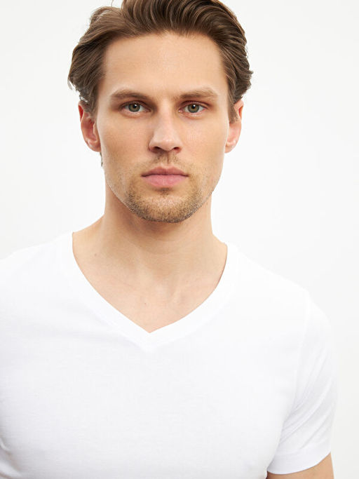 V Yaka K?sa Kollu Erkek Atlet - Waikiki фото 6