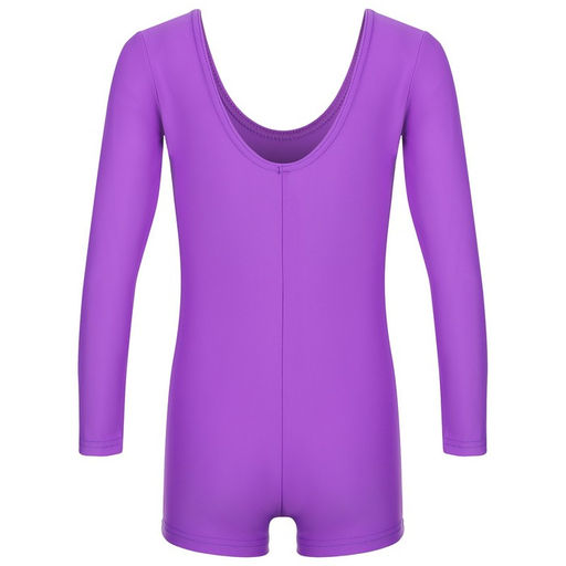 Купальник гимнастический Grace Dance, с шортами, с длинным рукавом, р. 42, цвет фиолетовый  фото 10