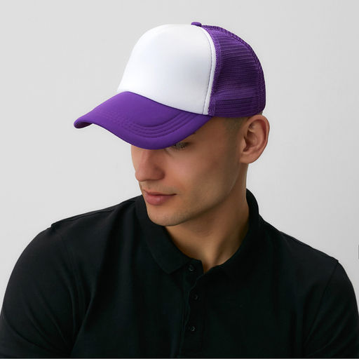 Бейсболка с сеткой унисекс MINAKU, фиолетовая, размер 56-58