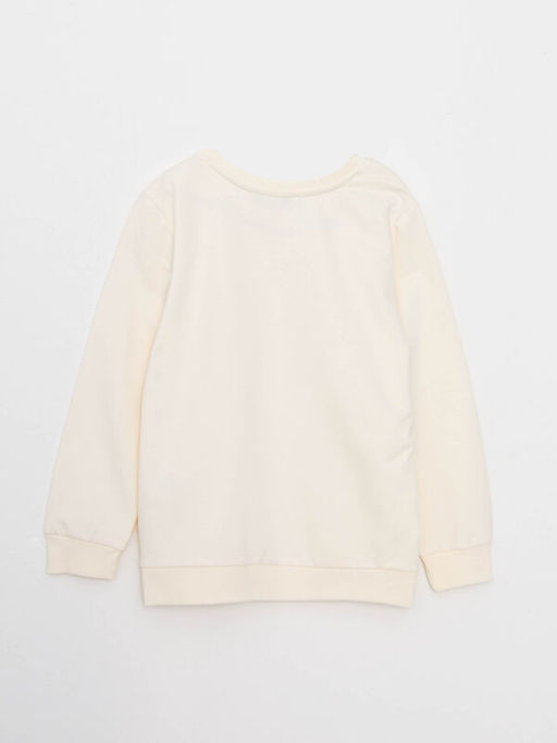 Bisiklet Yaka Bask?l? Uzun Kollu K?z ?ocuk Sweatshirt - Waikiki фото 2