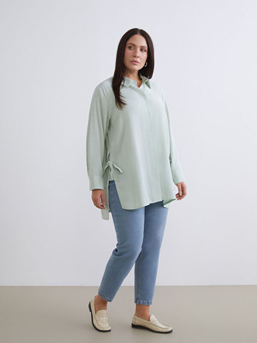 Modal Kar???ml? Oversize Kad?n G?mlek Tunik