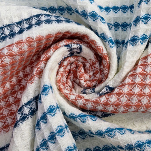 Полотенце вафельное Этель Waffle 70х140 см, цвет коричнево-голубой, 100% хлопок, 280 гр/м2  фото 4