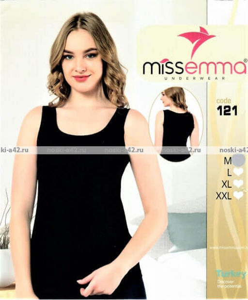 Цена за 1 шт. Майки женские Miss Emma Турция однотонные арт. 121 ЧЕРНЫЕ
