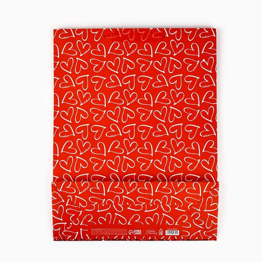 Пакет ламинированный «От всего сердца», глиттер, L 31 х 40 х 11.5 см