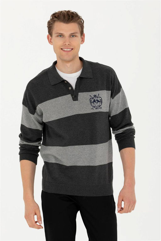 Мужской свитер антрацитового меланжа - U.s. polo assn фото 10