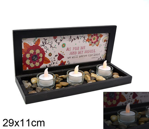 Свеча светодиодная 3 штуки на подставке / CK-548B /уп 24/