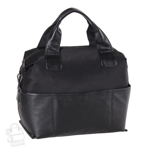 Сумка дорожная кожаная 916135-50M black Polina&Eiterou