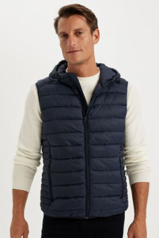 Hafif Sisme Yelek Su Itici Slim Fit Dar Kesim Kapusonlu Fermuarl? Cepli Mevsimlik