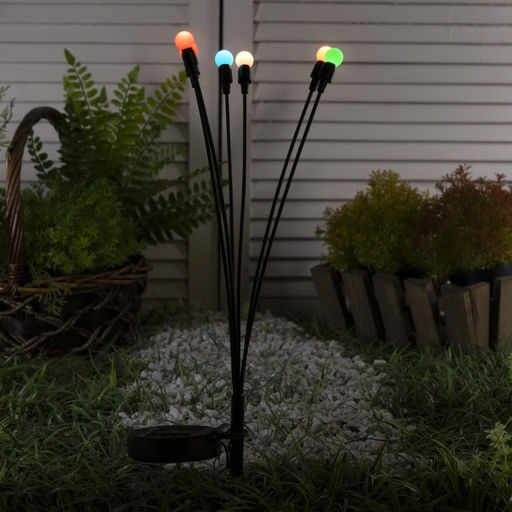Садовый светильник на солнечной батарее Шарики, 68 см, 6 LED, свечение мульти