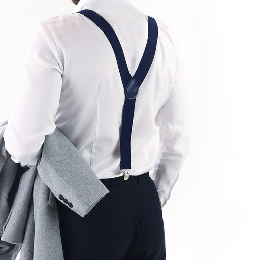 Подтяжки взрослые, ширина 3.5 см, тёмно-синяя