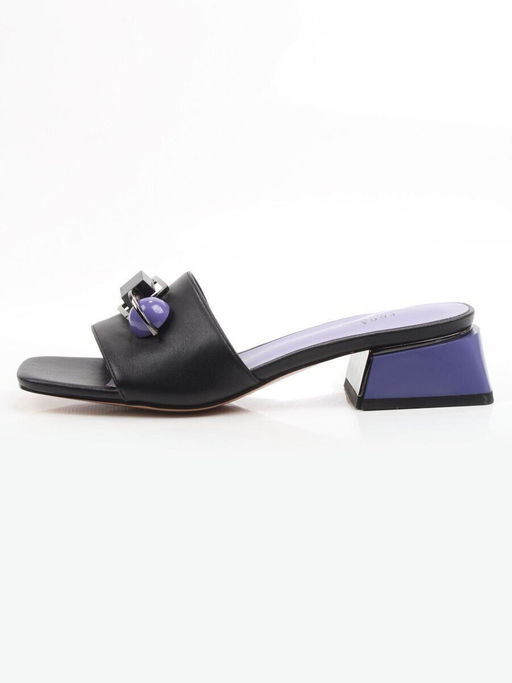 08-HLP1035-28 BLACK/VIOLET Босоножки женские (натуральная кожа)