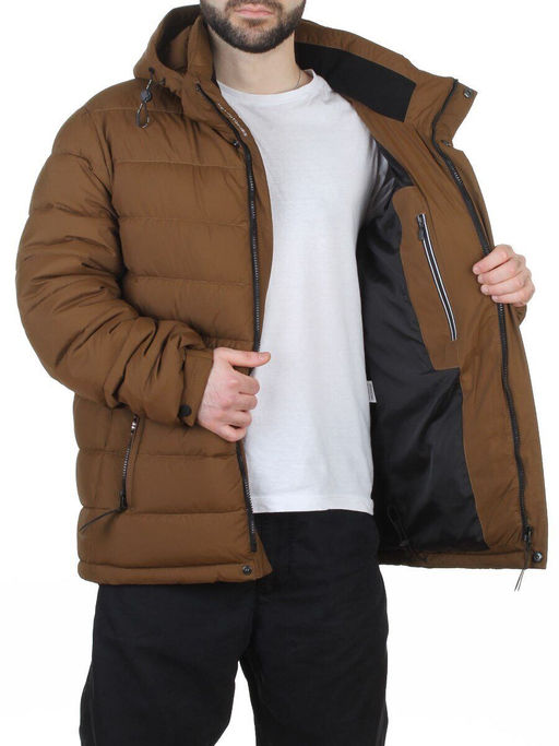 6586 BROWN Куртка мужская зимняя (200 гр. холлофайбер)
