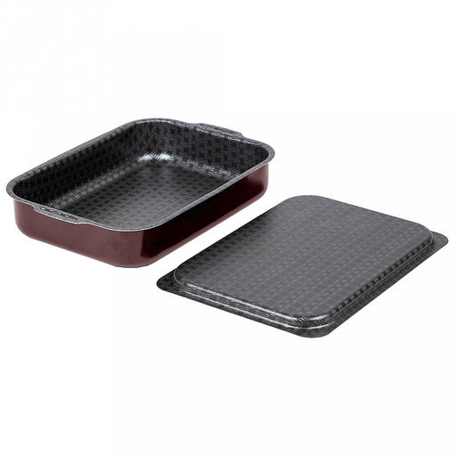 "Lace" Противень с антипригарным покрытием 35х27см "Кружево", h6,3см, s0,09см, алюминиевая крышка (Россия)