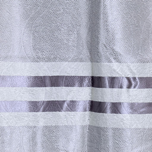 Штора на шторной ленте, комплект 2 штуки 140х260см "Орнамент" серый кант, плотная, 100% полиэстер, упаковка ПВХ на молнии с ручкой (Китай)