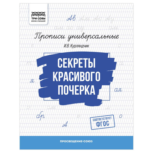 Цена за 2 шт. Пропись ТРИ СОВЫ А5 "Секреты красивого почерка" (ПрА5_16_58382) 16стр.