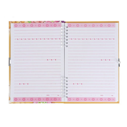 Записная книжка подарочная на замочке, А5, 50 листов, линия, Цветочки/ Бабочки, МИКС - Calligrata фото 6