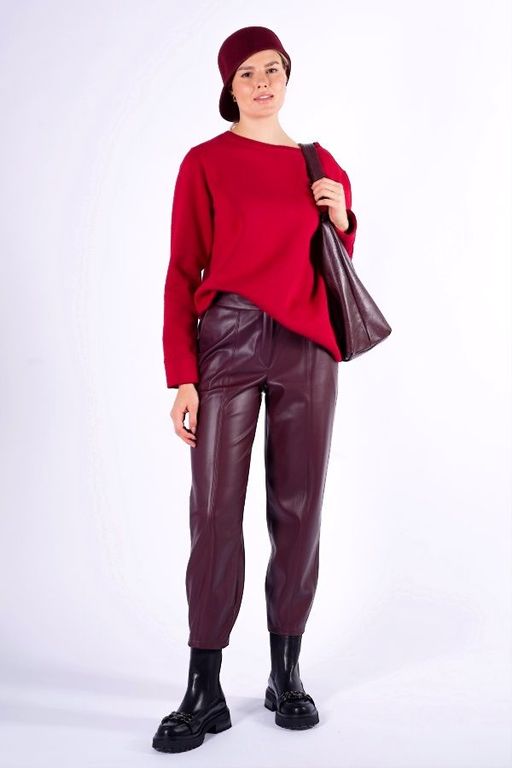 NOBBY, Женские брюки 704К-500/5 (бордовый) (эко-кожа)  фото 2