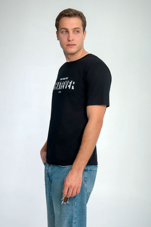 Арт. 67116 Футболка мужская 48-56 (5 шт) Цвет:черный - Идеал фото 2